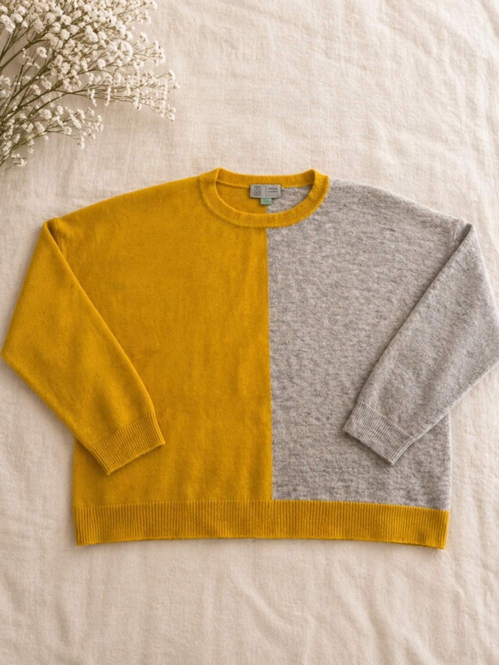 Saturday Sunday XL Cozy Colorblock Crewneck Sweater Long Sleeve Cottagecore
